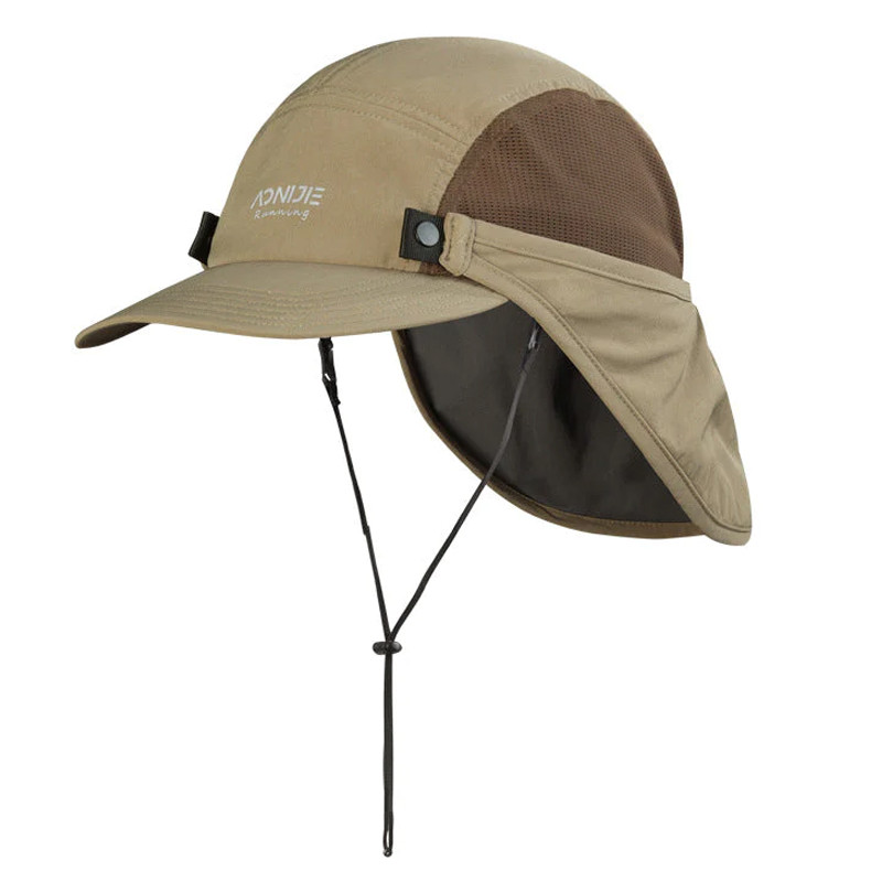 Beli Topi Lari Aonijie Sun Protection Cap Khaki Original E4610 - Khaki